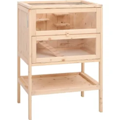 Huisdierbenodigdheden*vidaXL Hamsterkooi 55x40x80 cm massief vurenhout