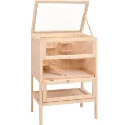 Huisdierbenodigdheden*vidaXL Hamsterkooi 55x40x80 cm massief vurenhout