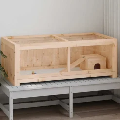 Huisdierbenodigdheden*vidaXL Hamsterkooi 104x52x38 cm massief vurenhout