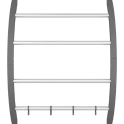 Huishoudelijke Benodigdheden*vidaXL Handdoekenrek met haken 56x16x72 cm aluminium zilverkleurig