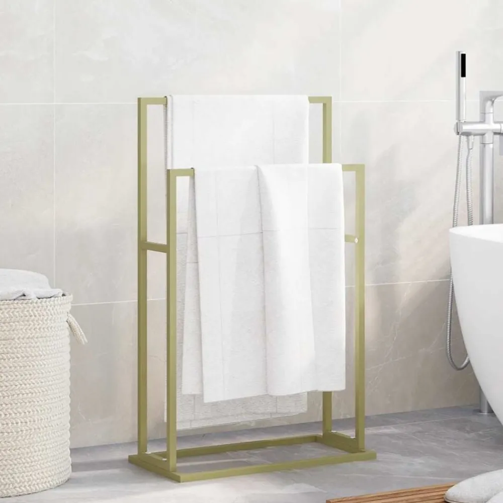 Badkameraccessoires*vidaXL Handdoekenrek vrijstaand 48x24x78,5 cm ijzer kleurig Goud