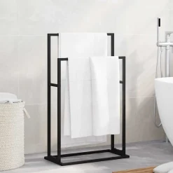 Badkameraccessoires*vidaXL Handdoekenrek vrijstaand 48x24x78,5 cm ijzer Zwart