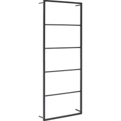 Badkameraccessoires*vidaXL Handdoekenrek 45x10x115 cm staal Zwart