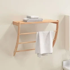 Handdoekenrek 60x25,5x49 cm massief walnotenhout>vidaXL New