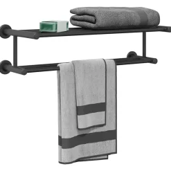 Handdoekrek Zwart 61 x 23 x 17 cm Roestvrij staal><noscript><img width=