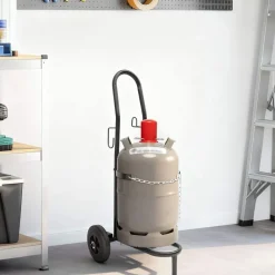 Handtrolley Zwart en Rood 49 x 49 x 101 cm Staal>vidaXL New