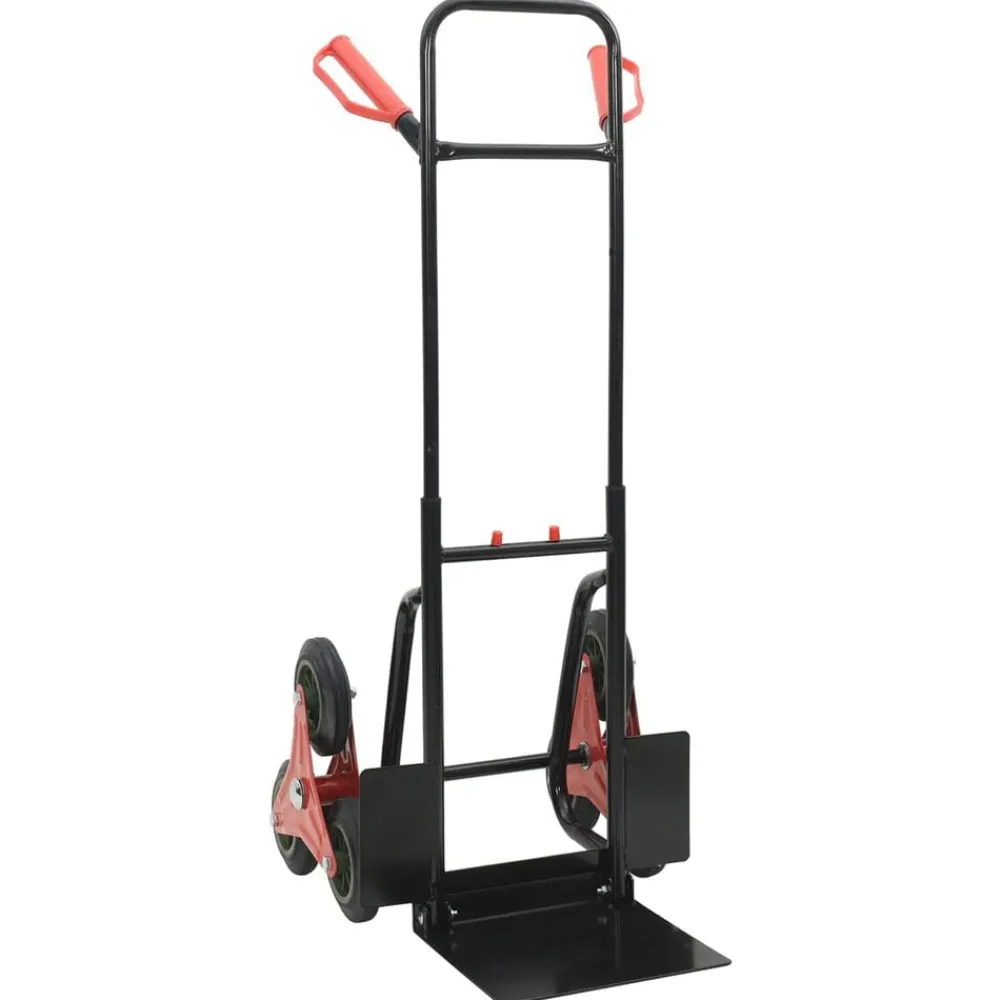 Handtrolley Zwart en Rood 64,5 x 49,5 x 114 cm Staal>vidaXL Hot