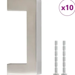 Bouwbeslag*vidaXL Handvatten 10 st 64 mm roestvrij staal kleurig Zilver