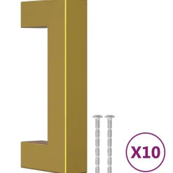 Bouwbeslag*vidaXL Handvatten 10 st 64 mm roestvrij staal kleurig Goud
