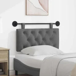 Bedden & Accessoires*vidaXL Hangend Hoofdeinde 100 x 55 x 7 cm Stof Donkergrijs