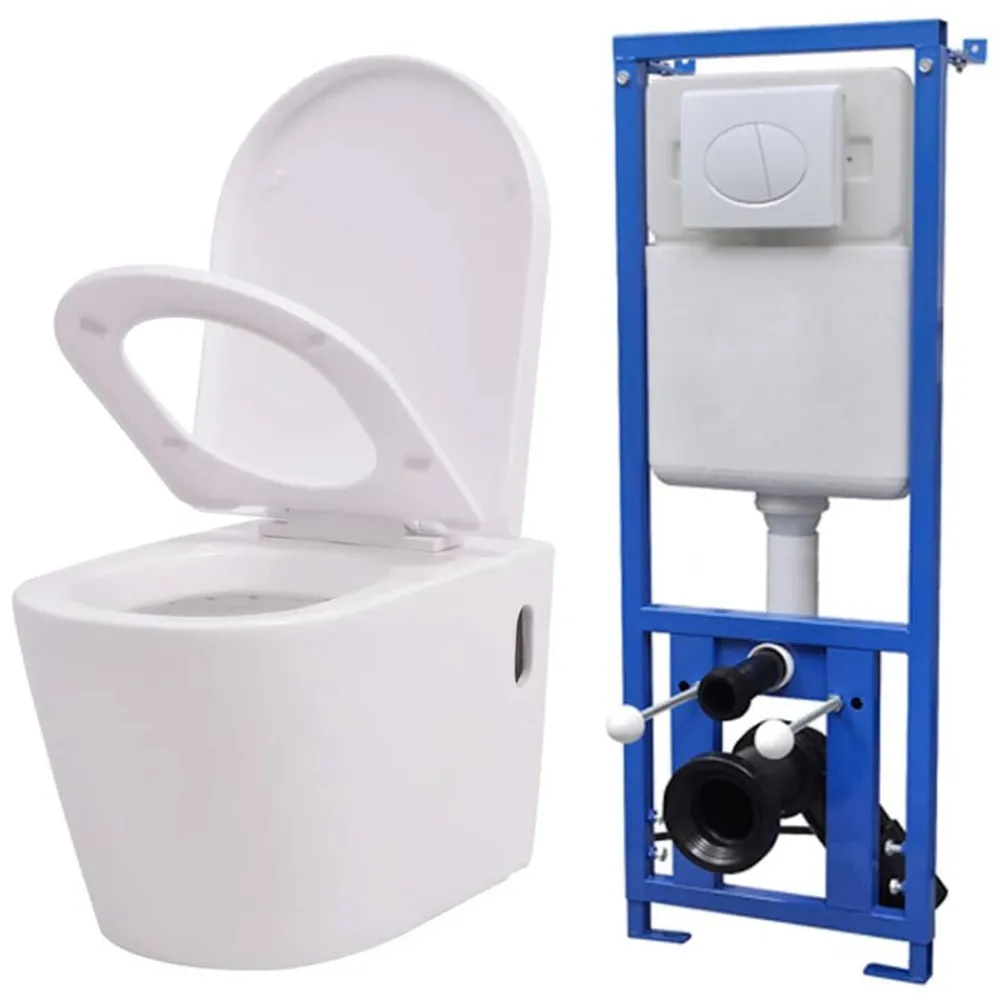 Hangend toilet met verborgen stortbak keramiek>vidaXL Online