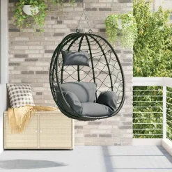 Hangende ei-stoel 91,5 x 54,5 x 107 cm poly rattan>vidaXL Outlet