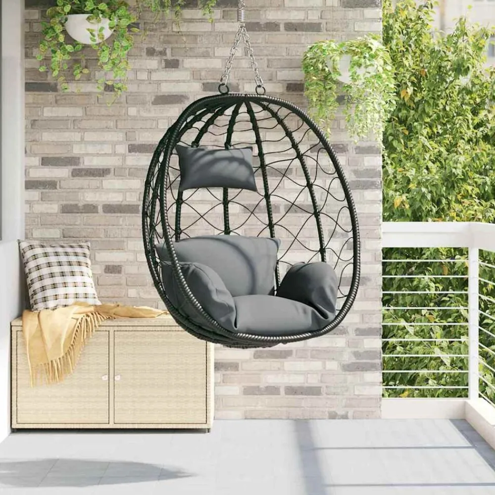 Hangende ei-stoel 91,5 x 54,5 x 107 cm poly rattan>vidaXL Outlet