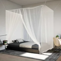 Hangende klamboe 156 gaas 220x100x150 cm wit><noscript><img width=