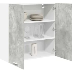 Kasten & Opbergmeubelen*vidaXL Hangkast met opslag 80 x 31 x 80 cm Bewerkt hout Beton grijs