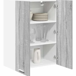 Kasten & Opbergmeubelen*vidaXL Hangkast met opslag 60 x 31 x 80 cm Bewerkt hout Grijs sonoma