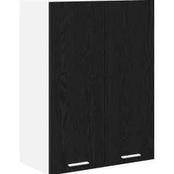 Kasten & Opbergmeubelen*vidaXL Hangkast met opslag 60 x 31 x 80 cm Bewerkt hout Zwart eiken