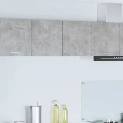 Kasten & Opbergmeubelen*vidaXL Hangkast met opslag 80 x 31 x 40 cm Bewerkt hout Beton grijs