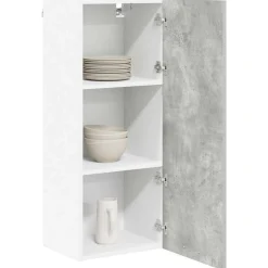 Kasten & Opbergmeubelen*vidaXL Hangkast Riga 40 x 31 x 100 cm Bewerkt hout Beton grijs
