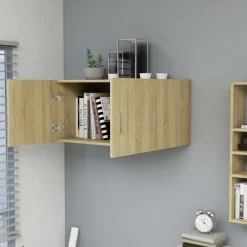 Boekenkasten & Wandplanken*vidaXL Hangkast 80x39x40 cm bewerkt hout kleurig Sonoma eiken