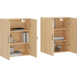 Hangkasten 2 st bewerkt hout kleurig><noscript><img width=