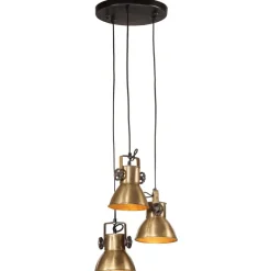 Verlichting*vidaXL Hanglamp 25 W E27 30x30x100 cm antiek messingkleurig Koper
