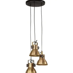 Verlichting*vidaXL Hanglamp 25 W E27 30x30x100 cm antiek messingkleurig Koper
