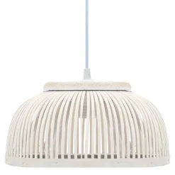 Verlichting*vidaXL Hanglamp halfrond 40 W E27 34x14,5 cm bamboe Whitewash