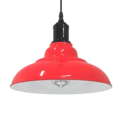 Hanglamp in hoogte verstelbaar E27 Ø31 cm metaal glanzend rood>vidaXL Best