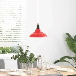 Hanglamp in hoogte verstelbaar E27 Ø31 cm metaal glanzend rood><noscript><img width=