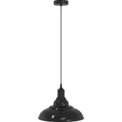 Hanglamp in hoogte verstelbaar E27 Ø31 cm metaal glanzend zwart>vidaXL Best