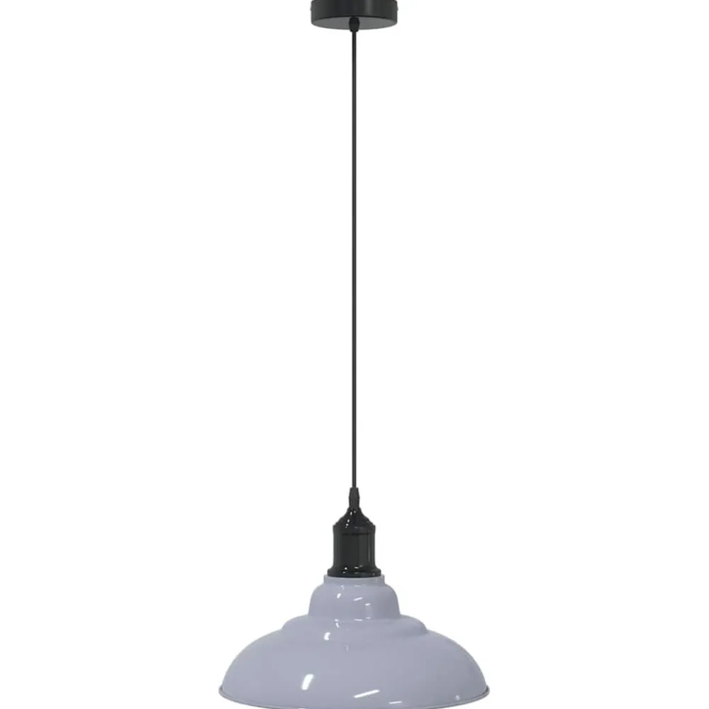 Hanglamp in hoogte verstelbaar E27 Ø31 cm metaal glanzend grijs>vidaXL Sale