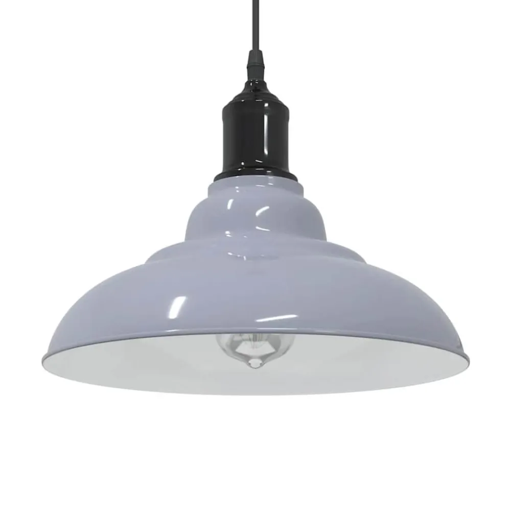 Hanglamp in hoogte verstelbaar E27 Ø31 cm metaal glanzend grijs>vidaXL Sale