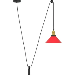 Hanglamp in hoogte verstelbaar E27 Ø22 cm metaal glanzend rood>vidaXL New