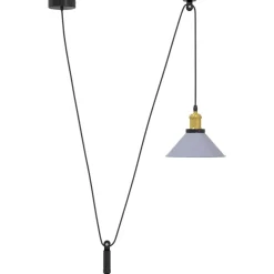 Hanglamp in hoogte verstelbaar E27 Ø22 cm metaal glanzend grijs>vidaXL Sale