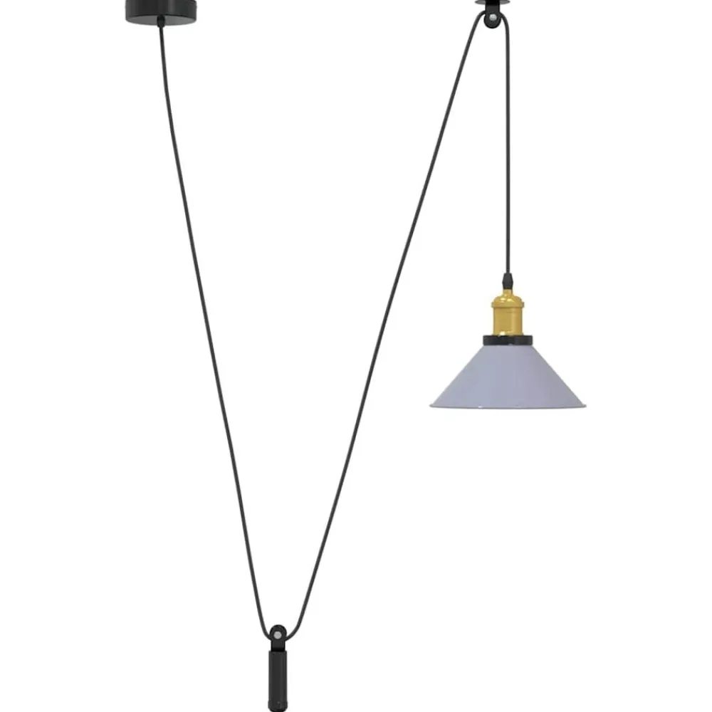 Hanglamp in hoogte verstelbaar E27 Ø22 cm metaal glanzend grijs>vidaXL Sale