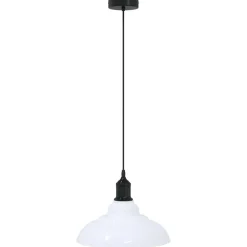 Verlichting*vidaXL Hanglamp in hoogte verstelbaar E27 Ø31 cm metaal glanzend wit Glans wit