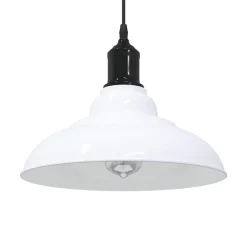 Verlichting*vidaXL Hanglamp in hoogte verstelbaar E27 Ø31 cm metaal glanzend wit Glans wit