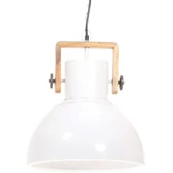 Verlichting*vidaXL Hanglamp industrieel rond 25 W E27 40 cm Wit
