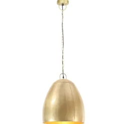 Verlichting*vidaXL Hanglamp industrieel rond 25 W E27 42 cm messingkleurig Koper