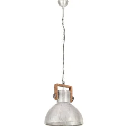 Verlichting*vidaXL Hanglamp industrieel rond 25 W E27 40 cm zilverkleurig