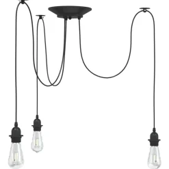 Verlichting*vidaXL Hanglamp met 3 lamphouders E27 metaal zwart