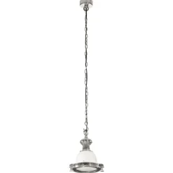 Verlichting*vidaXL Hanglamp 24x24x137 cm aluminium Zilver en wit