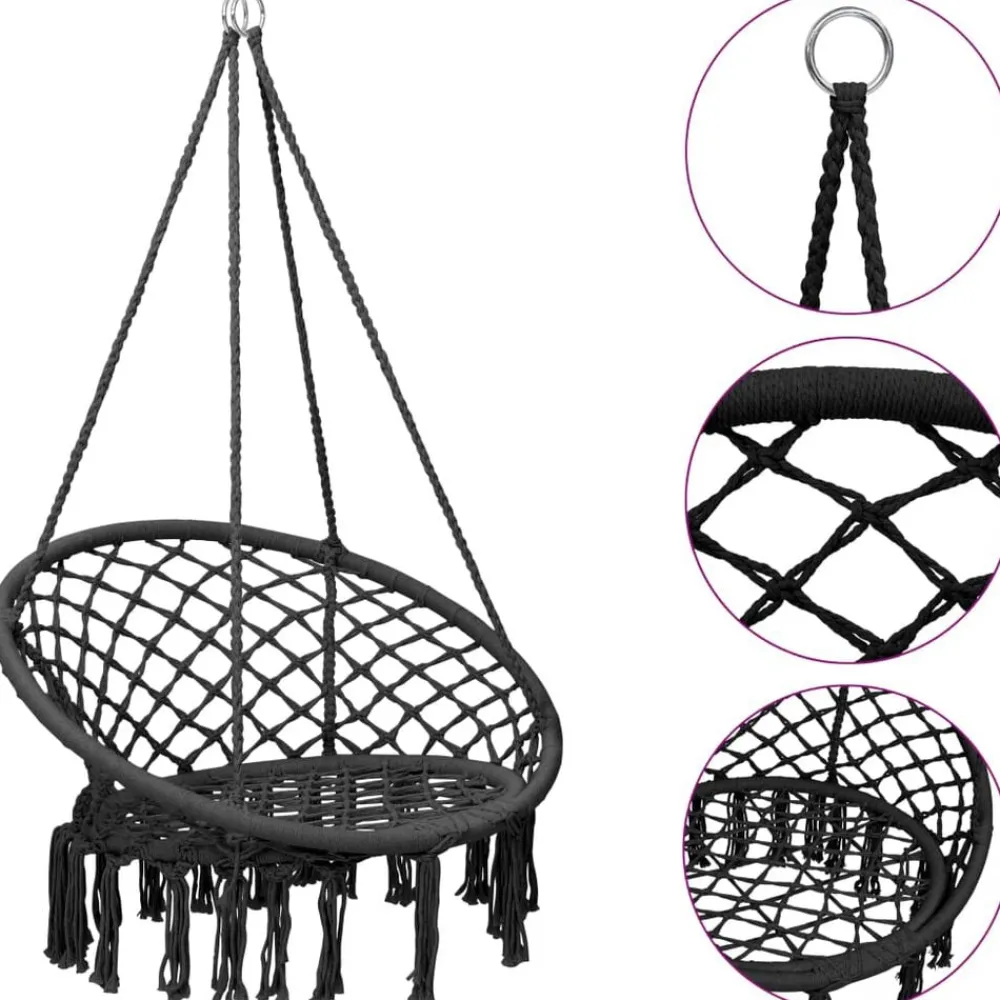 Buitenspeelgoed*vidaXL Hangstoel 80 cm kleurig Antraciet