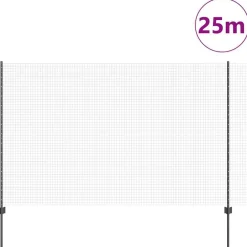 Hek met Paal 1,6 x 25 m Staal en PVC><noscript><img width=