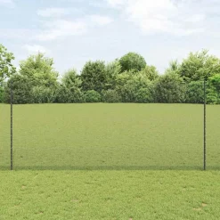 Hek met Paal 1,4 x 25 m Staal en PVC>vidaXL Sale