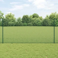 Tuinafscheidingen*vidaXL Hek met Paal 1,2 x 25 m Staal en PVC Groen
