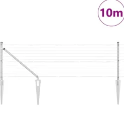 Tuinafscheidingen*vidaXL Hek met Paal Zilver 0,4 x 10 m Staal Gegalvaniseerd staal