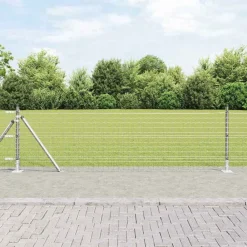 Hek met Paal Zilver 0,4 x 10 m Staal>vidaXL Hot