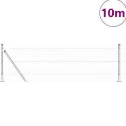 Hek met Paal Zilver 0,4 x 10 m Staal><noscript><img width=